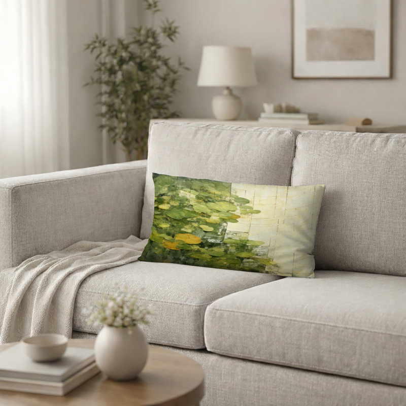 Coussin décoratif vert Maysonet, H 12 po x l 20 po