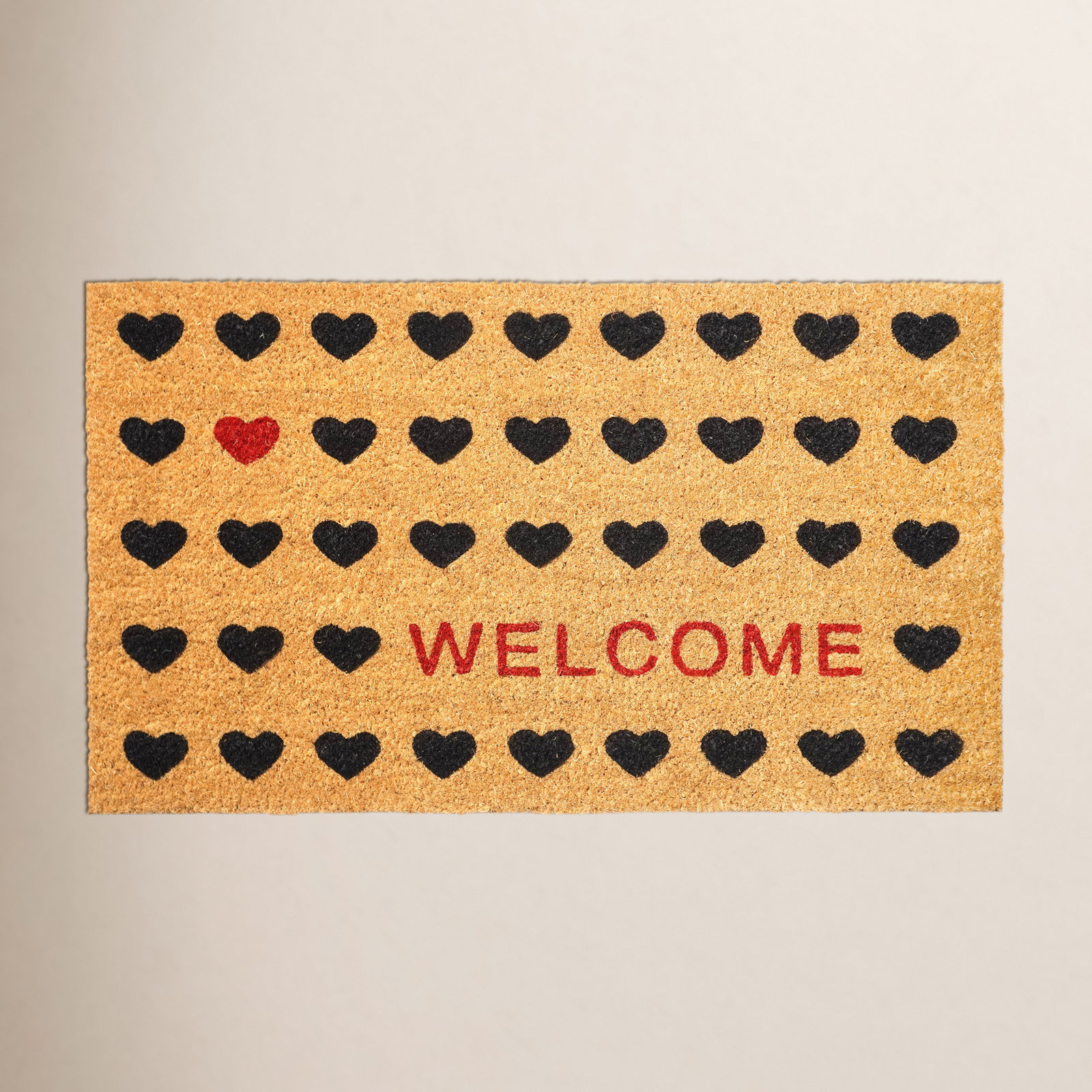 Heart Welcome Non-Slip Doormat, 24" W x 36" L