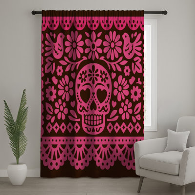 Rideaux de fenêtre Sugar Skull Floral