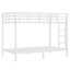 Lit superposé simple au-dessus de simple TG en métal blanc pour adolescents et adultes - peu encombrant, silencieux, sans sommier