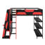 Ultimate Gaming Loft Setup with Desk, Storage Shelves & Programmable LED Lighting-98860473