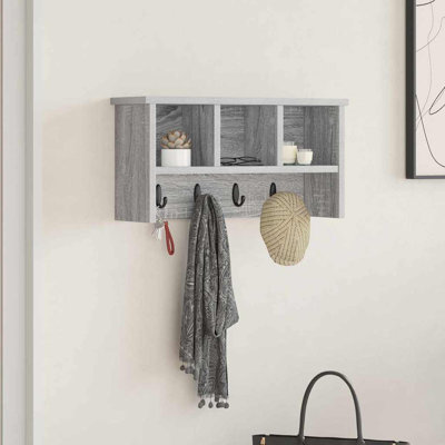 Wall-Mounted Coat Rack 50 X 16 X 26 Cm Engineered Wood