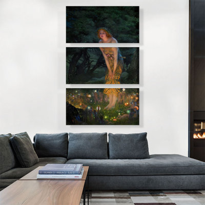 " Midsummer Eve 1908 " by Edward Robert Hughes 3 - Pieces Painting Print