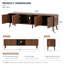 Meuble télé moderne texturé de 70,8 pouces (180 cm) pour téléviseurs jusqu'à 80 pouces (203 cm) pour salon, fini noyer