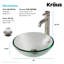 Lavabo de salle de bain vasque circulaire en verre givré avec robinet-3940504