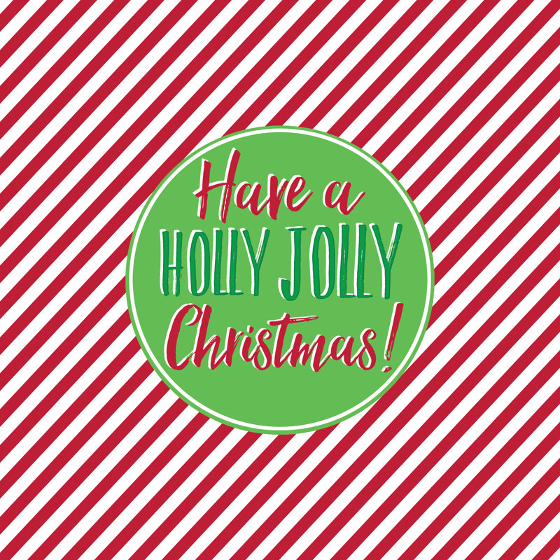 Have A Holly Jolly Christmas 2 - Wrapped Canvas Print, 122cm H x 122cm W x 3.8cm D