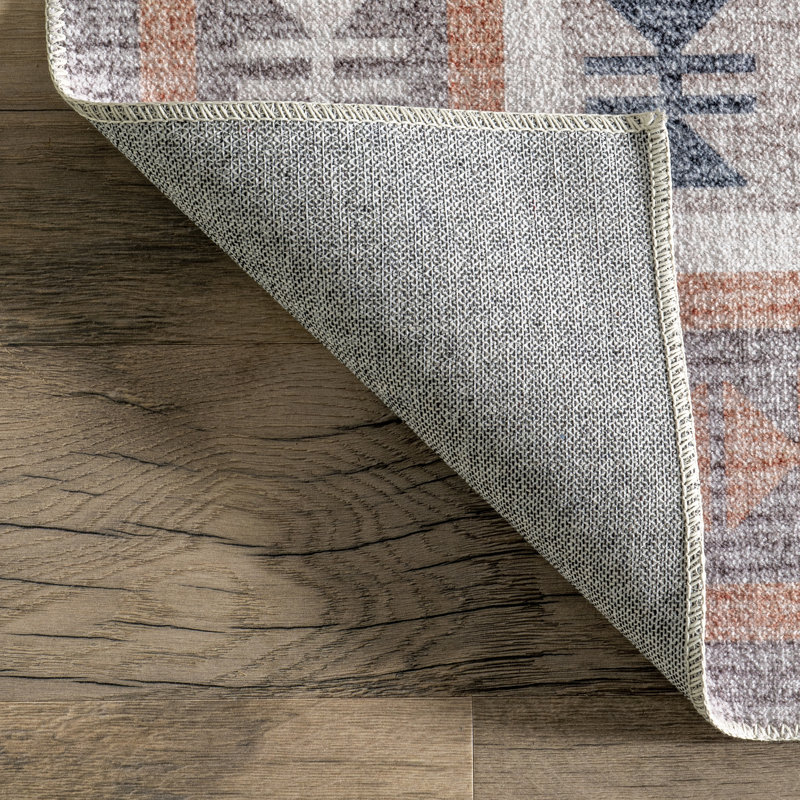 Leighton SpinClean Machine Washable Southwestern Medallion Area Rug, Rectangle 4' x 6'
