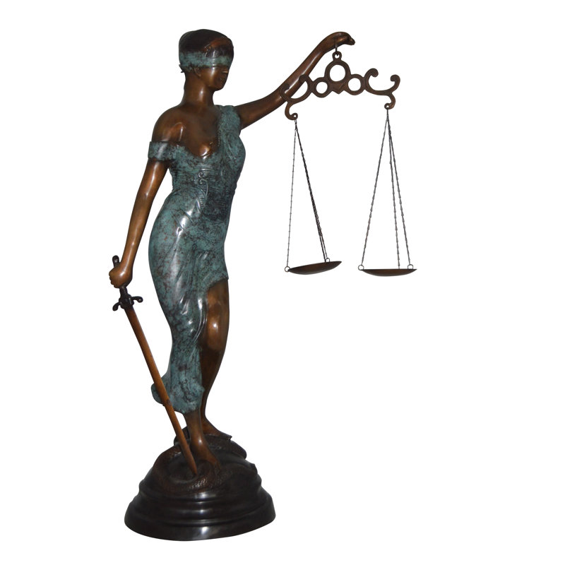 Lady Justice Large Bronze Statue -  Size: 22"L X 13"W X 44"H.