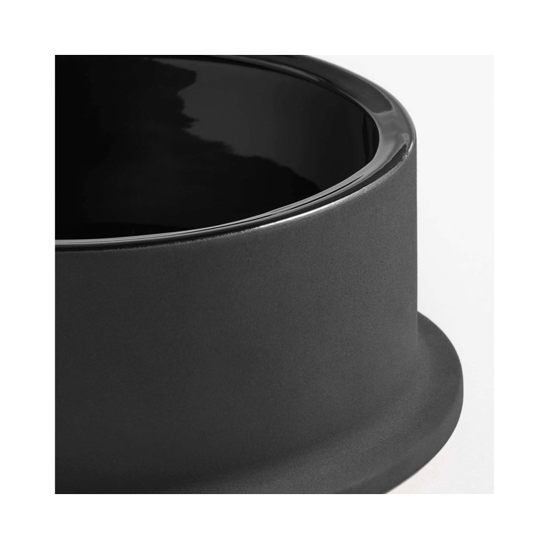 Flange Terracotta Decorative Bowl, Black, 4" H x 10" W x 10" D