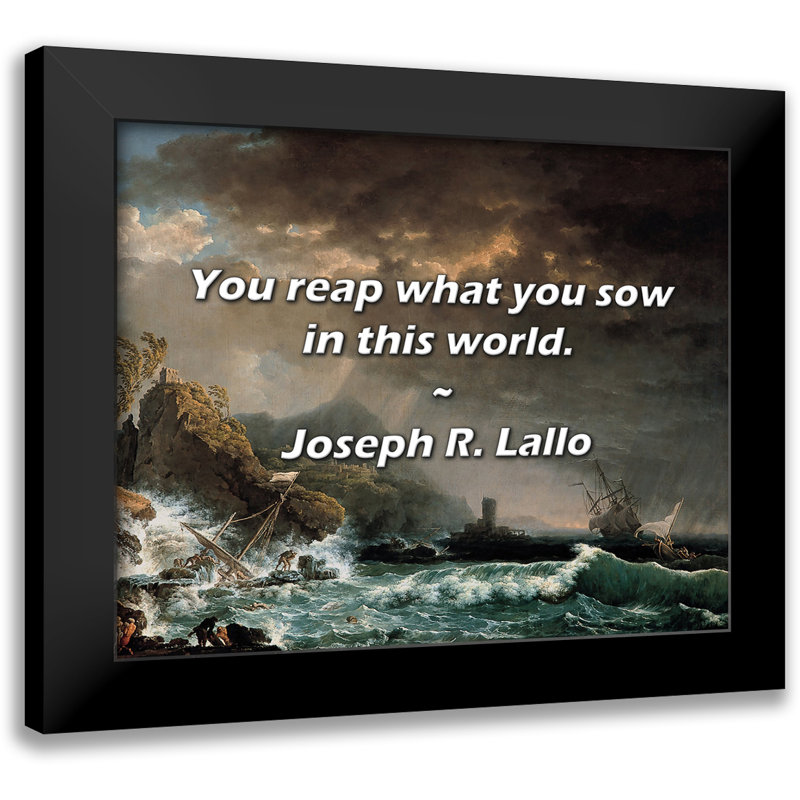 Citation de Joseph R. Lallo: Vous récoltez ce que vous semez dans ce monde.
