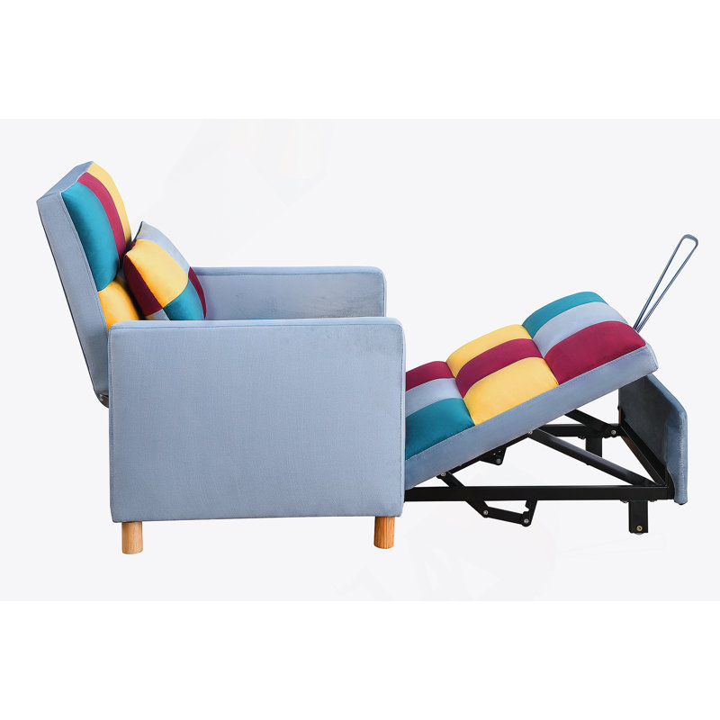 Canapé-lit convertible, fauteuil réglable avec coussin, fauteuil multifonctionnel en velours doux pour le salon, le dortoir, un appartement, une chambre ou un bureau