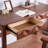 Solid Wood Writing Desk Vintage Rectangular Computer Table for Home Office-1148873996