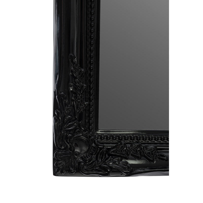 Ethelsville Wood Flat Wall Mirror, Black