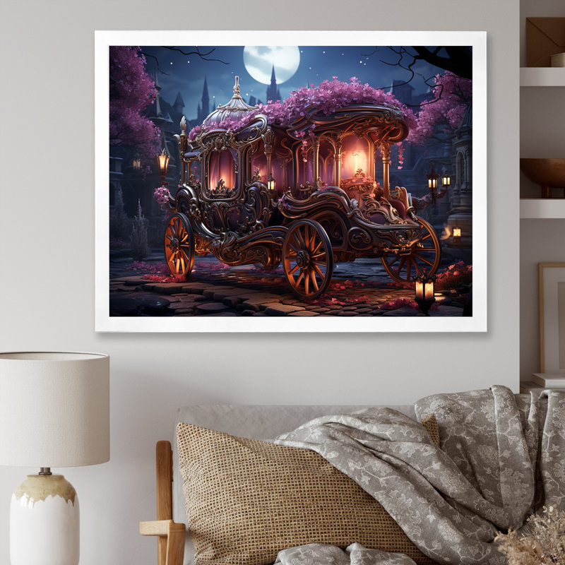 Art floral princesse chariot - vieux chariot américain, Cadre de coin blanc fermé, H 12 po x l 20 po x P 1 po