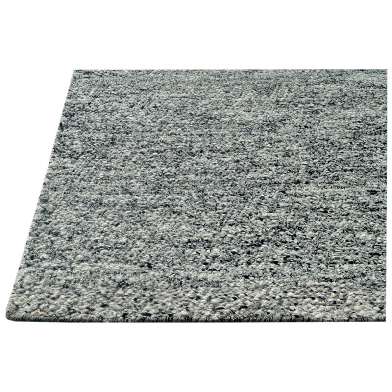 Handmade Gray Wool and Cotton Rectangular 8' x 10' Area Rug