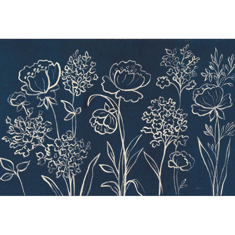 Indigo Floral I by Silvia Vassileva - Wrapped Canvas Print, 20cm H x 30cm W