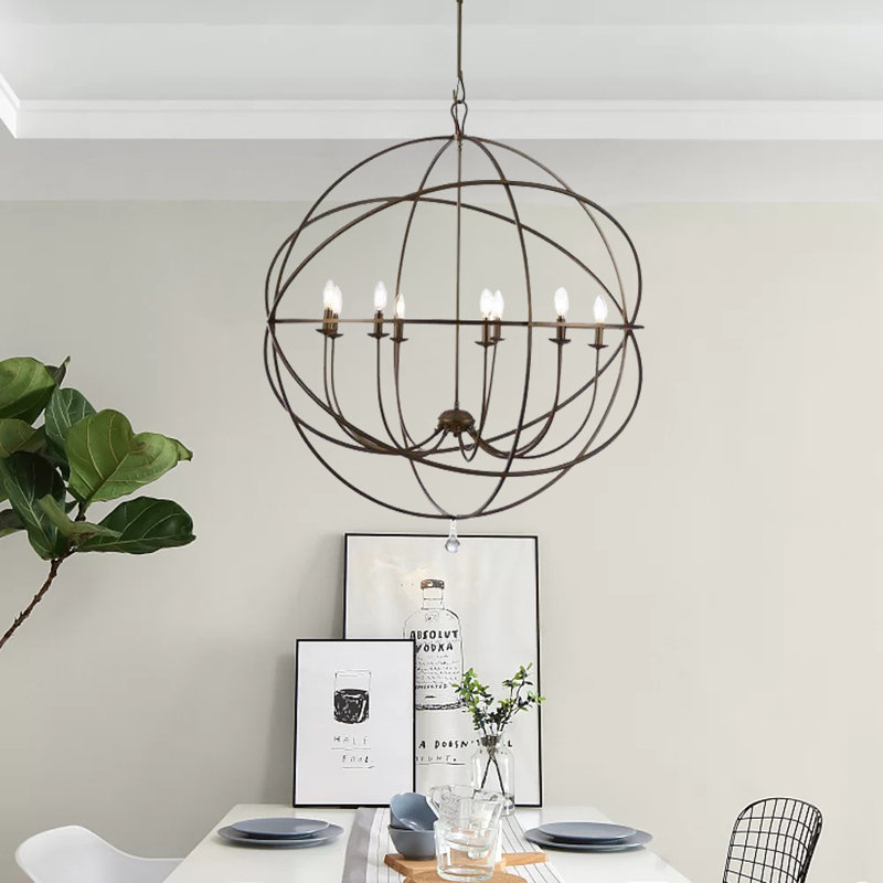 Mason 9 - Light Oil Bronze Unique Statement Globe Chandelier