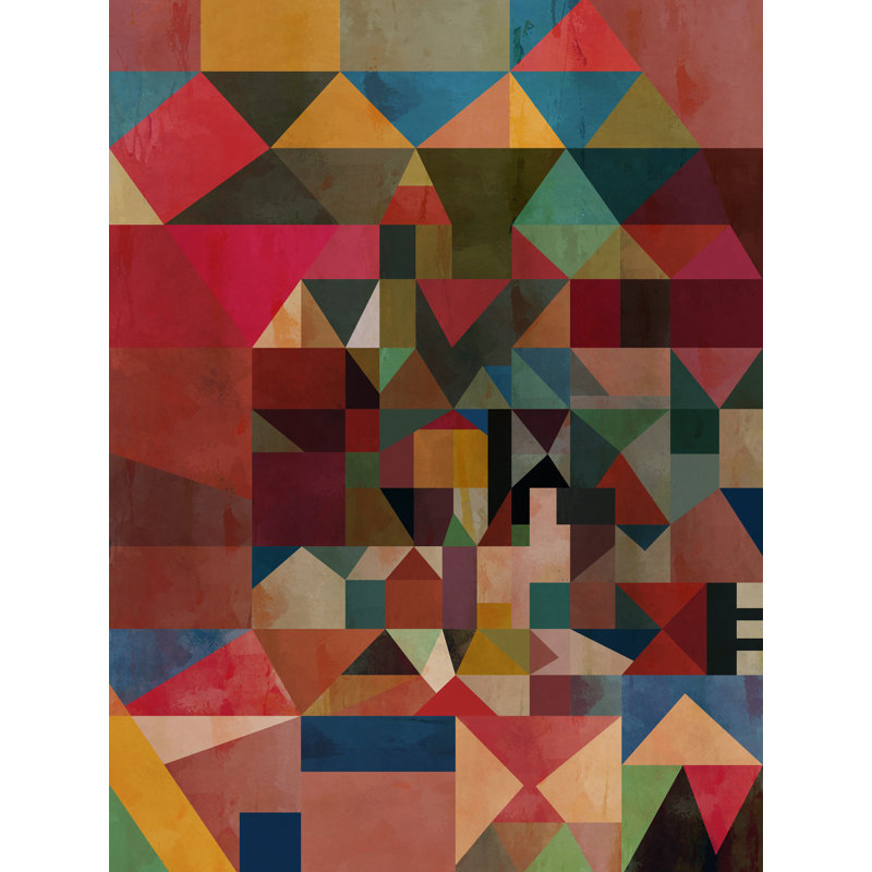 Triangles And Rectangles Print by Angel Estevez, 20" H x 16" W, Black Framed Paper