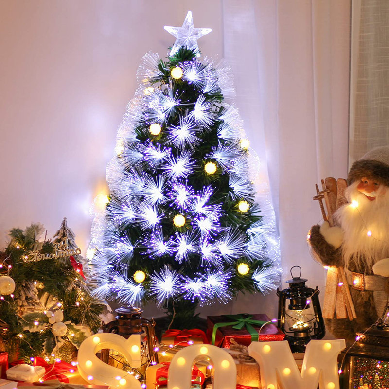 Durham Lighted Artificial Fir Christmas Tree, 3ft.