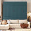 Grand lit escamotable mural avec canapé et tablettes, panneau vert, canapé beige-397200001