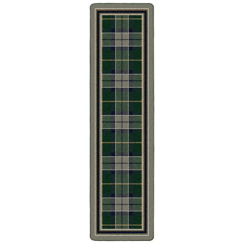 Alminus Signature Magee Tartan Sage Plaid Area Rug, Runner 2'1" x 7'8"