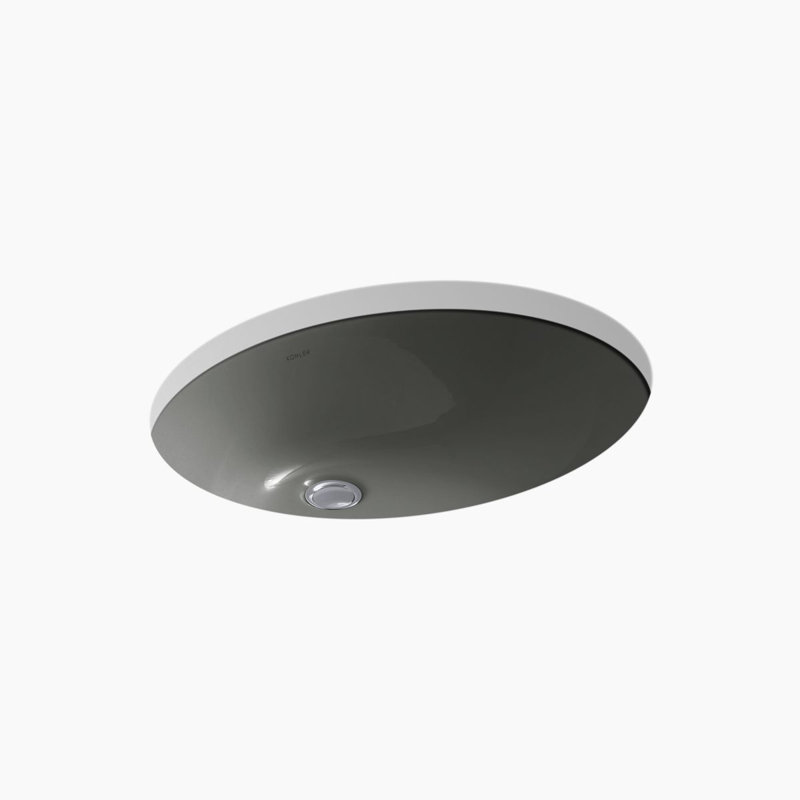 Caxton Undermount Lavatory, 19" x 15", Glazed, Thunder Gray