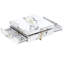 Table basse carrée avec texture en marbre et tiroirs, blanc doux, 43 po, base de rangement flottante moderne