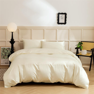 American Traditional Satin Standard Solid Duvet Cover