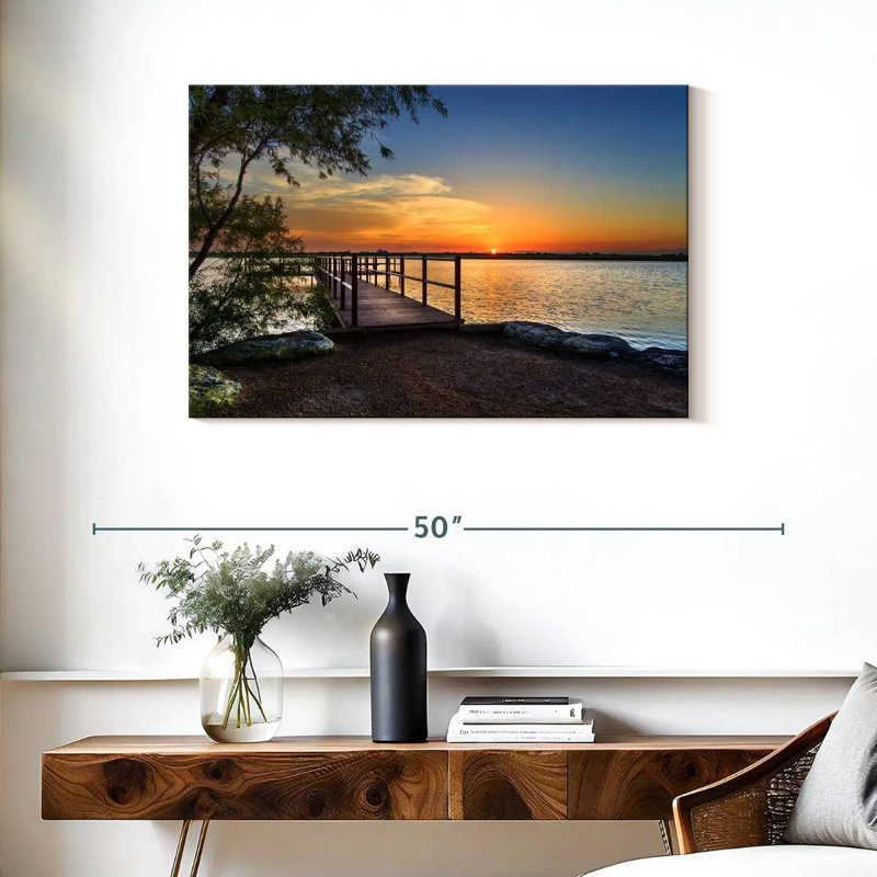 Aletra Lake Pier Sunset, 24" H x 36" W