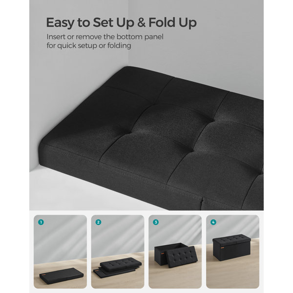 17 Stories Ryelynn 76cm Wide Rectangle Cube Ottoman with Storage ...