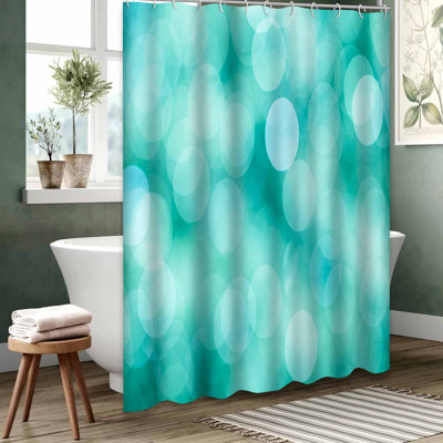 Rideau de douche bleu imperméable, rideaux de douche pour la salle de bain avec 12 crochets