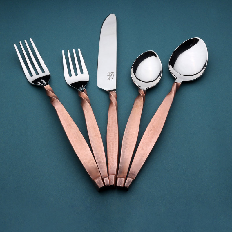 Aviv Inox Artisans Twisted Urban Flatware Set, 4