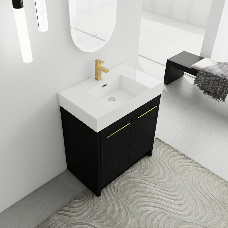 30'' Single Bathroom Vanity with Plastic Top