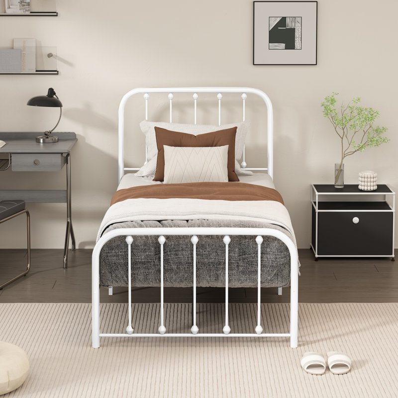 Lit plateforme Keyesport, Blanc, Simple