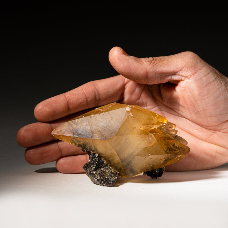 Twinned Golden Calcite Crystal from Elmwood Mine, Tennessee (0.6247 lbs) Grams)