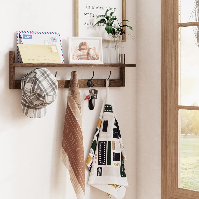 Tablette murale avec crochets