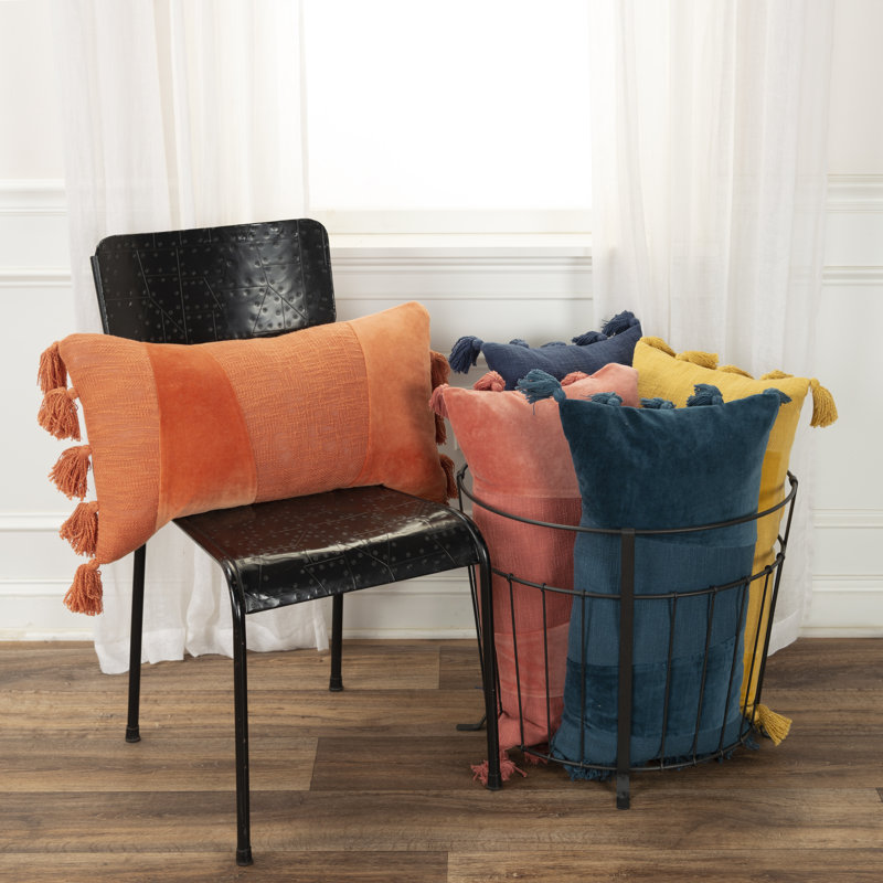 Legaspi Tassels Throw Pillow, Burnt Orange