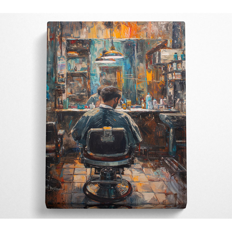 Barber Shop - No Frame Print on Canvas, 106.6cm H x 66cm W