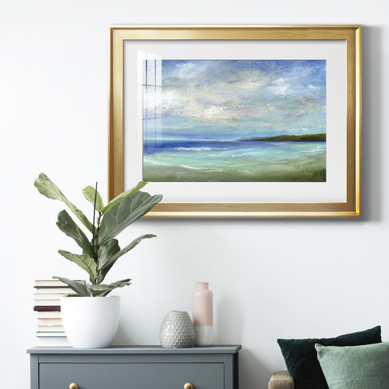 «Island Inlet», reproduction encadrée de qualité supérieure - prête à être accrochée, Doré, H 18,5 po x l 24,5 po x P 1 po
