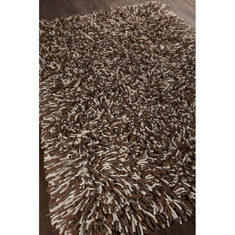 Big Jos Wool Area Rug in Brown/Tan, Rectangle 5' x 7'6"