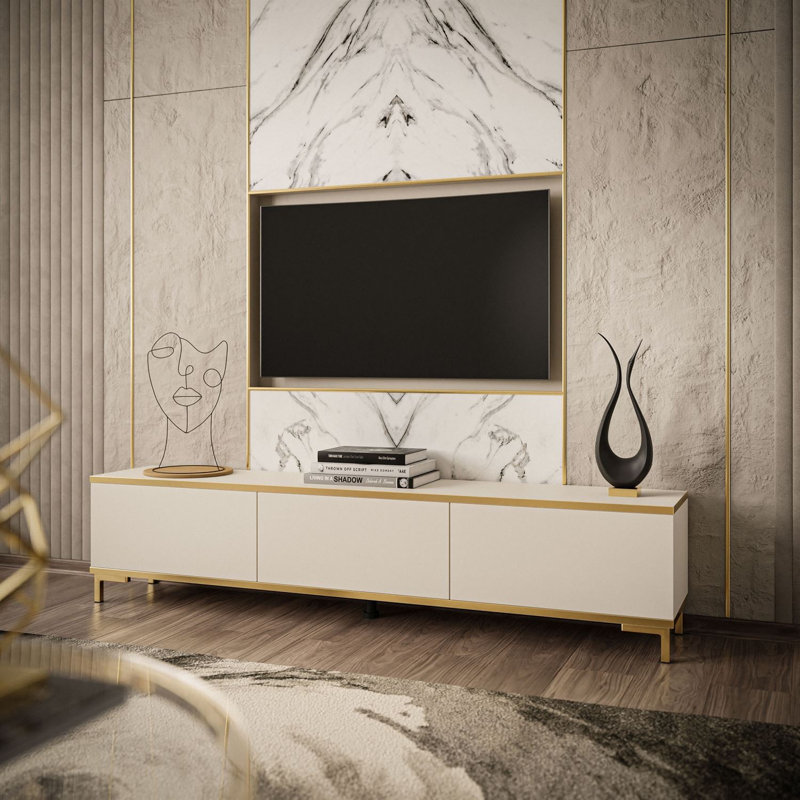 Allexys Unfinished TV Stand for TVs up to 65", Beige