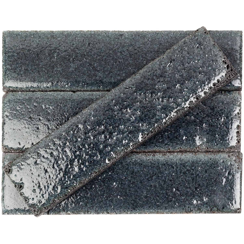 Lava Art 3x12 Brick Look Crackled Glossy Lava Stone Subway Tile