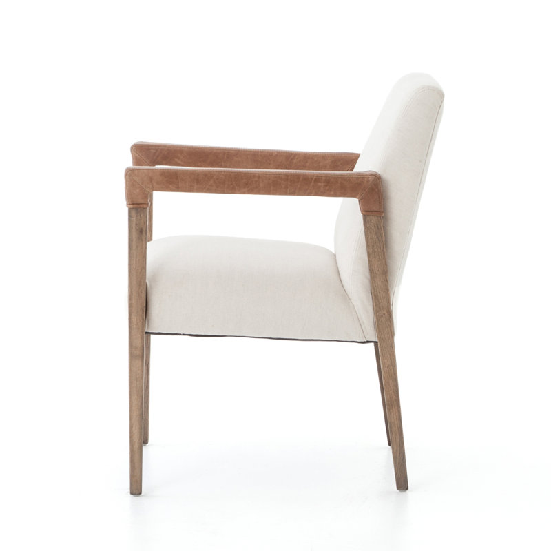 Reuben Upholstered Arm Chair, Polyester White