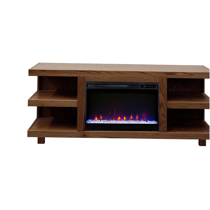 Meuble télé Laurel Canyon de 65 po, convenant aux téléviseurs de 75 po, facile à assembler et fini chêne bourbon, Brun