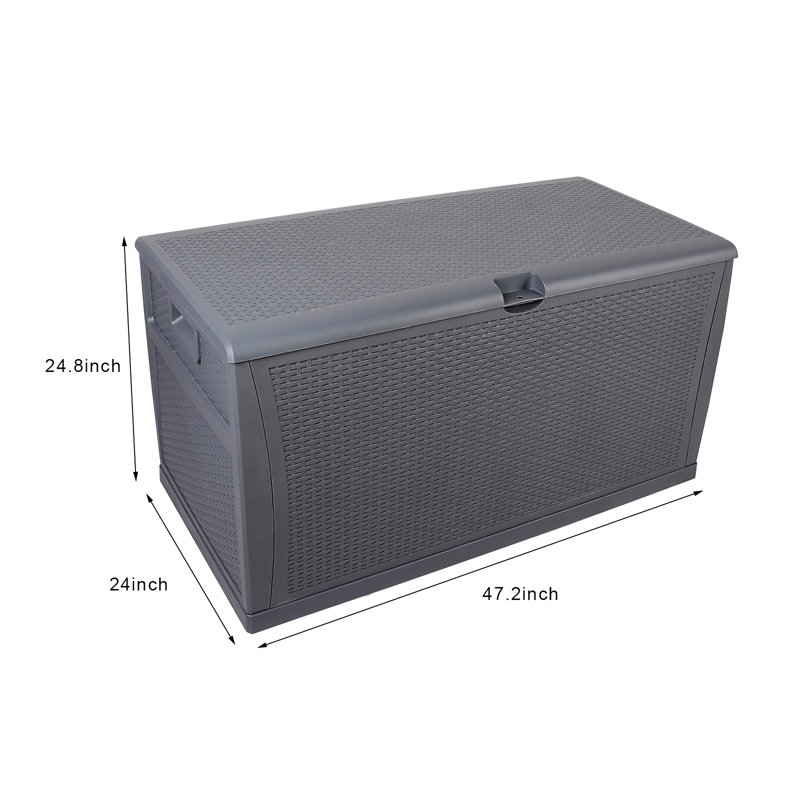 Boîte de rangement verrouillable en plastique 120 gallons Winado, gris