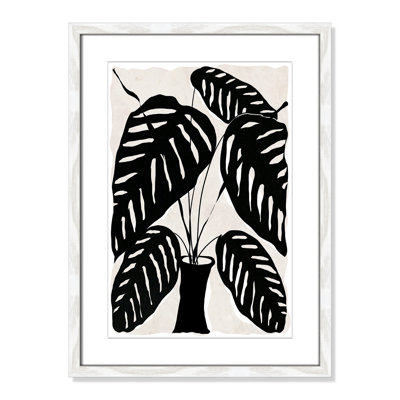 Black and White Potted Plant I Print