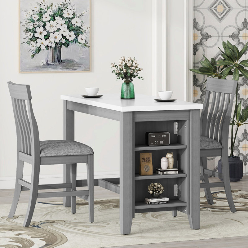 Valicity 2 - Person Faux Marble Top Four Leg Base Dining Set