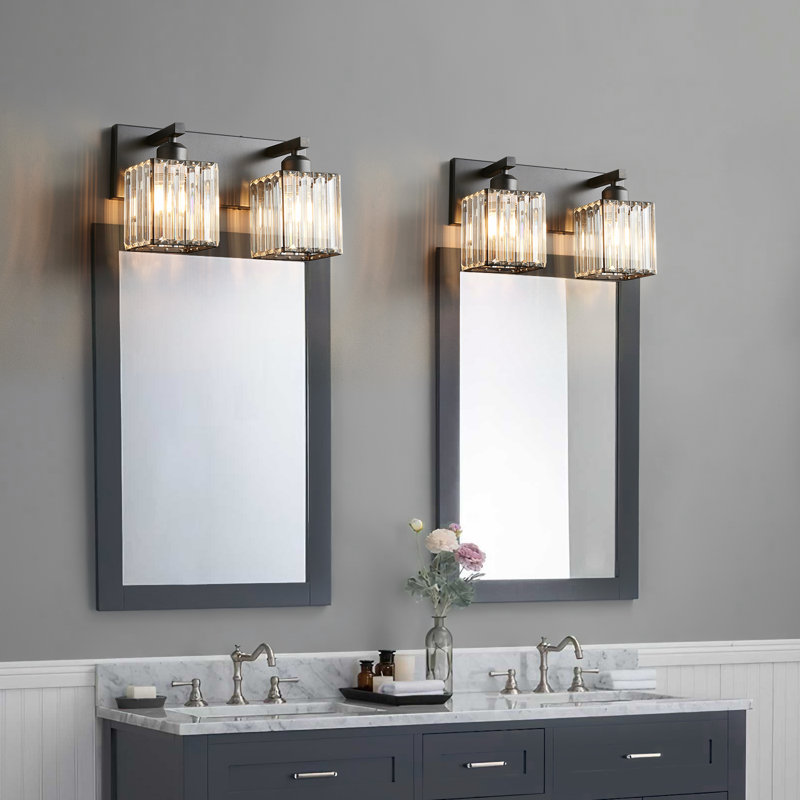 Lanceton Dimmable Vanity Light, Black, 2 Lights