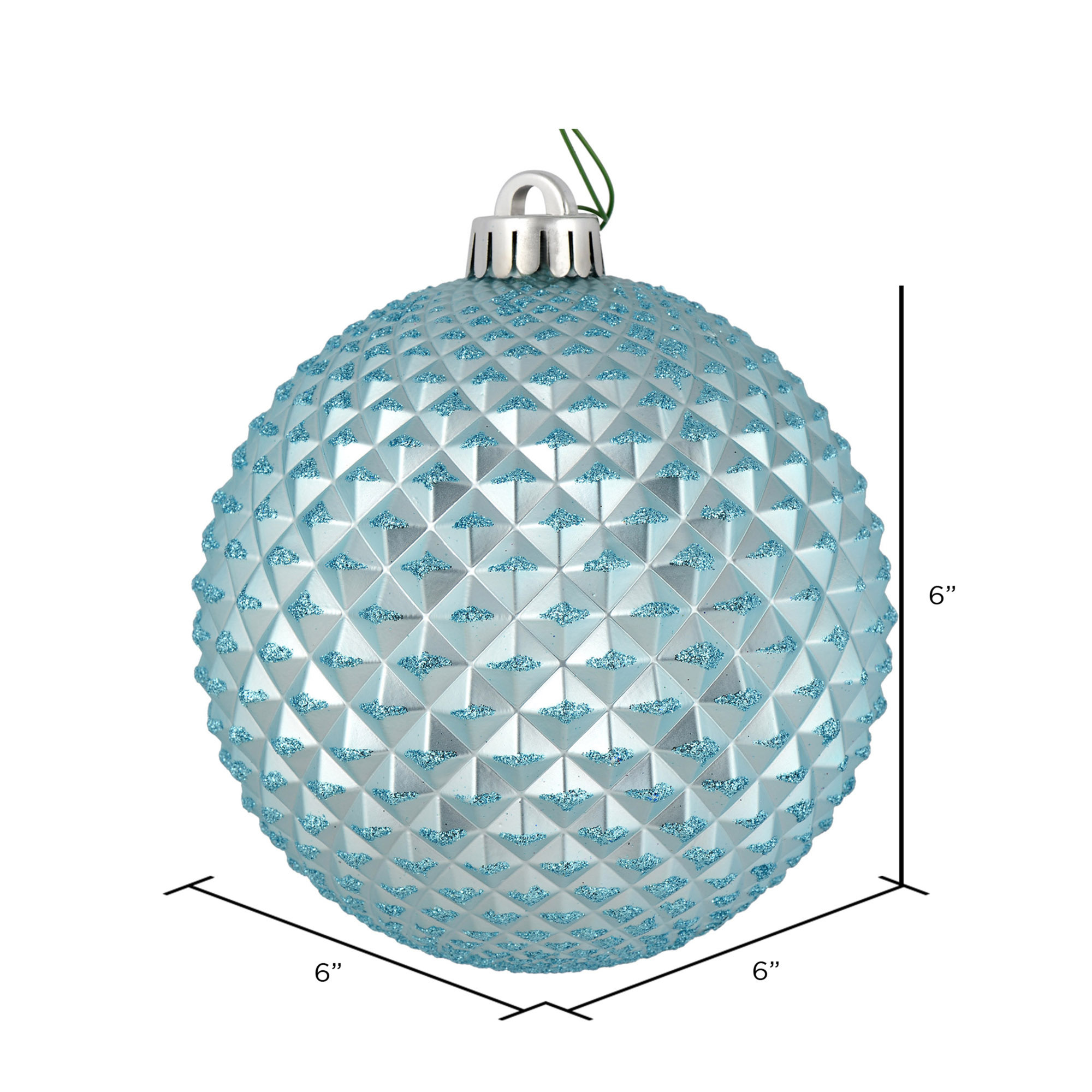 Durian Glitter Ball Ornament, Baby Blue