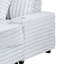 Chaise longue en velours côtelé gris, porte-gobelets, charge, hauteur du siège 19,5 po, pieds en plastique noir de 2 po, chaise longue de 49 po de largeur, A et C, largeur, profondeur de 38 po, 5 coussins décoratifs